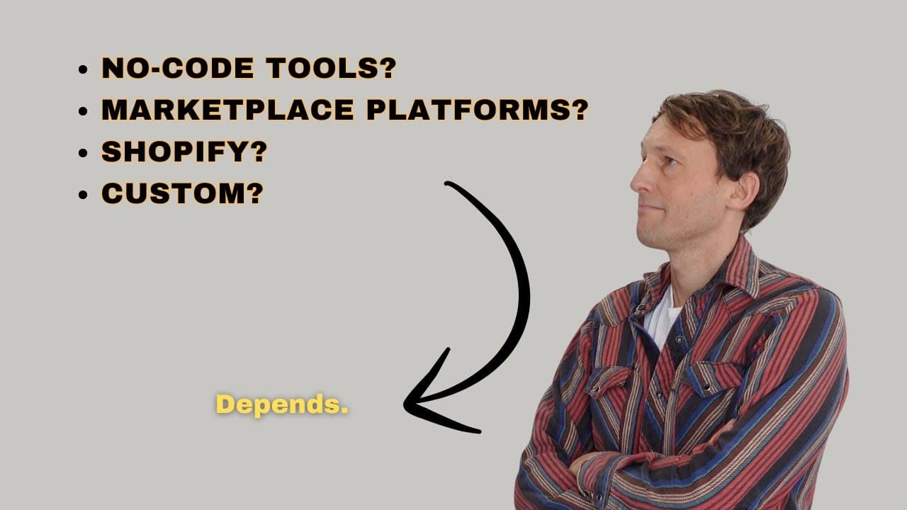The 4 types of marketplace software compared - marketplace platforms, no-code tools, ecommerce stacks, and custom builds